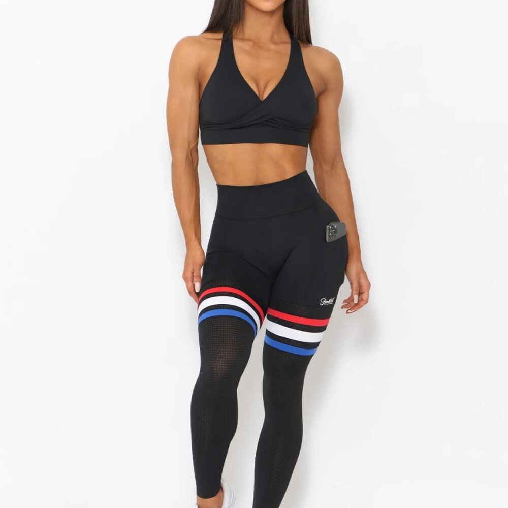 Scrunch Thigh-High  MEDIUM red white blue
